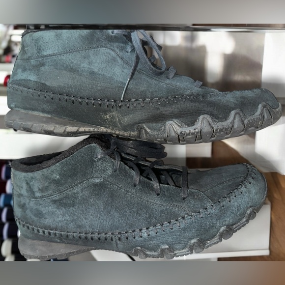 Skechers Women's SZ 11 Bikers Totem Pole Booties Black Suede Leather - Picture 2 of 6